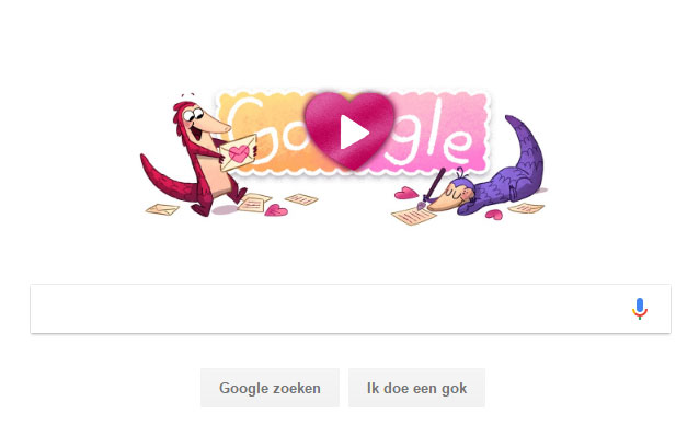 Google Doodle Valentijn 2017