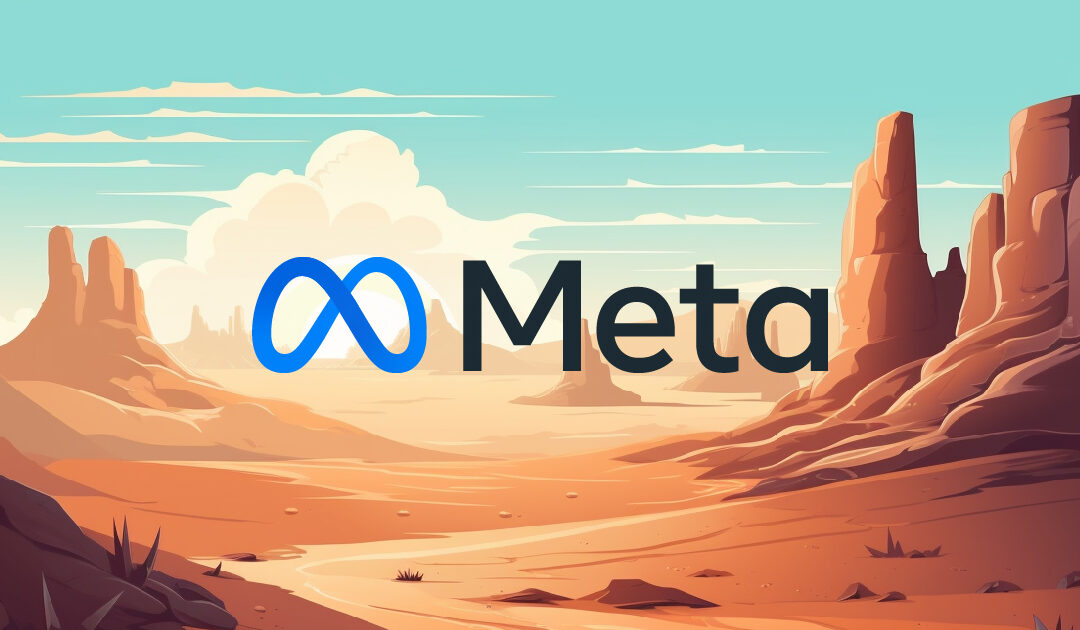 woestijn achtergrond met Meta logo