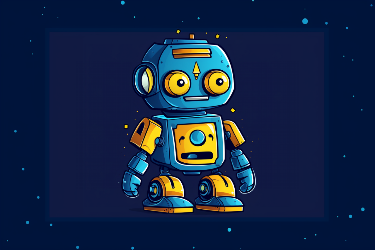 blauw gele robot